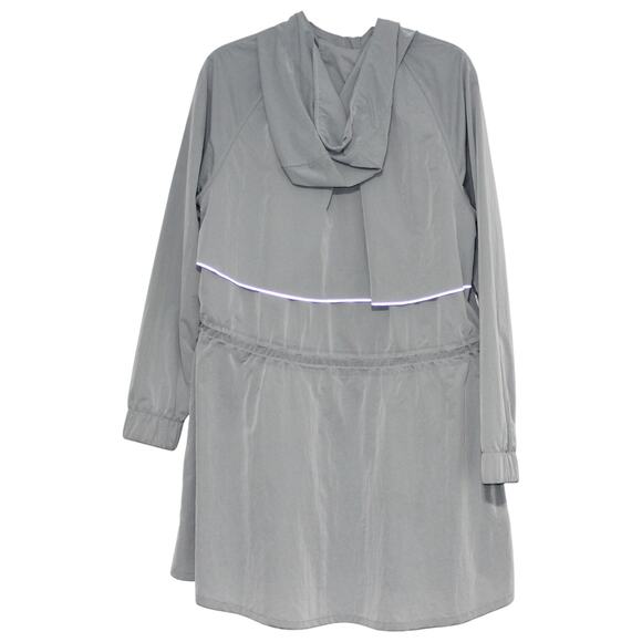 Lululemon Rare Grey Long Windbreaker Jacket Rain Jacket Size 10 - Picture 7 of 15
